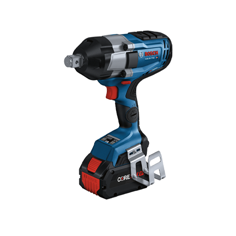 Blue Bosch Professional cordless impact wrench on a white background.
