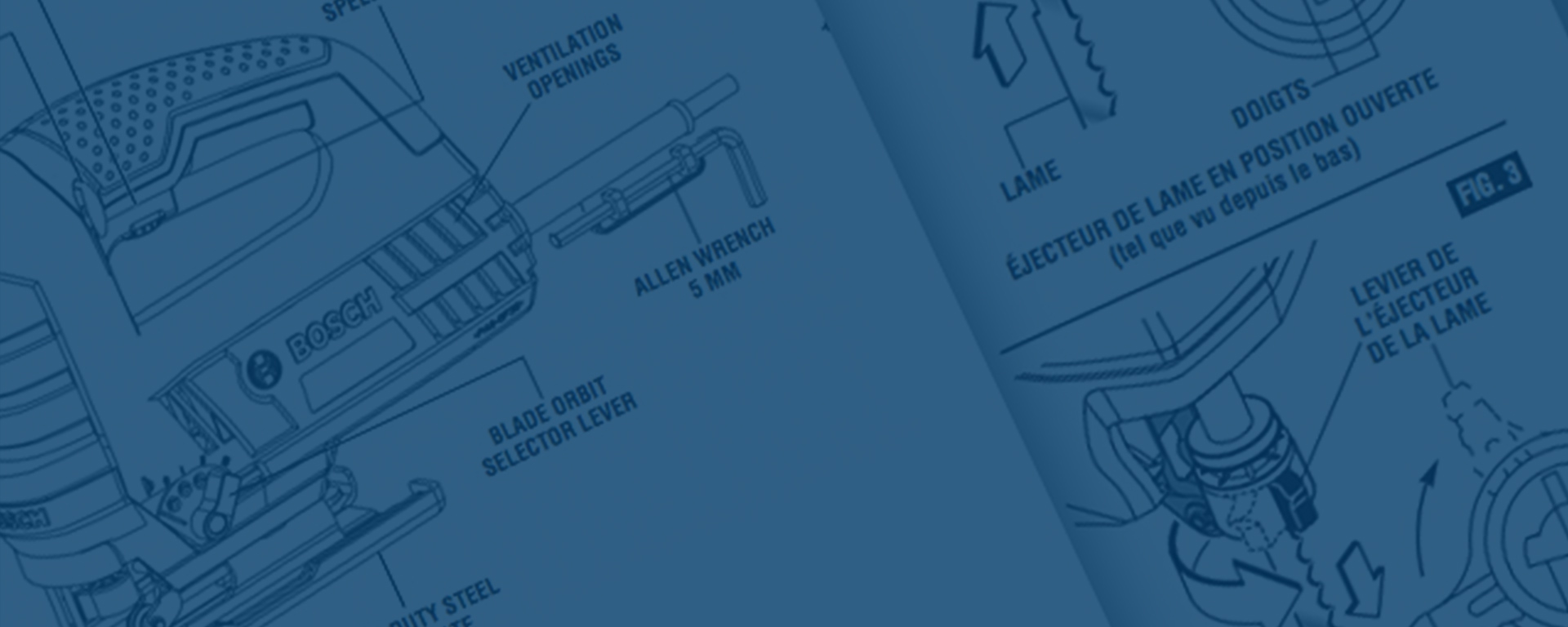 Technical drawing of a Bosch Professional tool with labels.